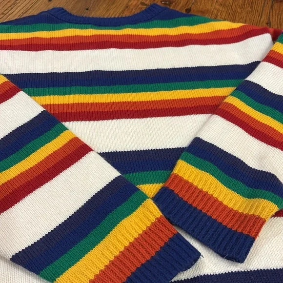 HEY HENRY Rainbow Striped Long Sleeve Sweater - Picture 8 of 8